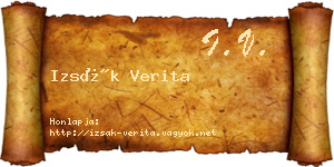 Izsák Verita névjegykártya